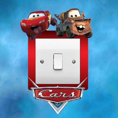 ELITEPRINT Cars Light Switch Surround Sticker Skin Theme Graphic Decal Bedroom Kids Boys Girls