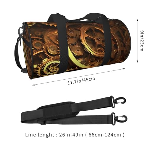 Travel Duffle Bag Weekender Bags for Men Women with Shoe Compartment Large Capacity Weekender Overnight Bag Cool Steampunk Gears Carry On Tote Bags Sport Gym Bag for Travel Yoga, Black, One Size2