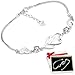 Produktbild crazy-m Herz Damen Armband Elegant Perlen Silber und Herz Armkettchen mit 925 Sterling Silber Armband Armkette Schmuck Verstellbar Modeschmuck Armbänder Liebe Armbänder mit Schmuckverpackung