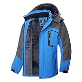 Keevoom Men's Winter Jackets Warm Ski Snow Coats Waterproof Hooded Raincoats Snowboarding Lined Windproof Windbreaker