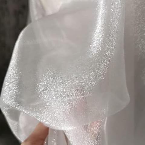 The Fabric Guys White Crystal Organza Fabric Cover