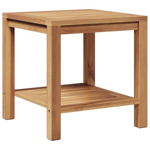 Table basse marron teck massif 45x45x45cm table rangement salon extérieur
