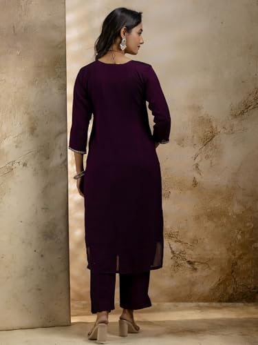 Image of VredeVogel Women's Silk Blend Embroidered Kurta with Pant & Dupatta Set | Modern & Traditional Blend Ethnic Wear | Festive & Casual Outfit