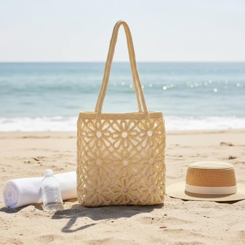 Sac en paille tissée pour éviter les sacs lourds en vacances