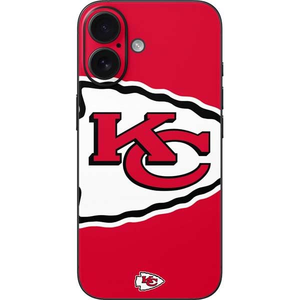 Skinit Decal Phone Skin Compatible with iPhone 16 - Officially Licensed NFL Kansas City Chiefs Large Logo Design