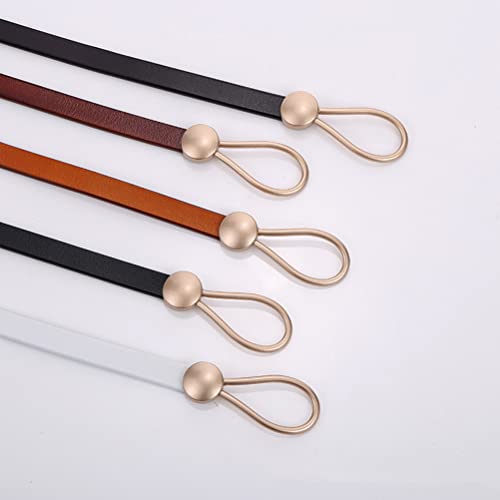 Women Skinny Leather Tie a Knot Thin Waist Belt for Dresses Adjustable Belts3