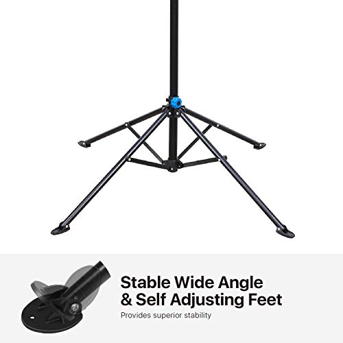 Flexzion Bike Repair Stand Workstation, Bicycle Maintenance Workstand, 41"-75" Adjustable Foldable Cycle Rack, Lightweight, w/Tool Tray, Telescopic Arm & 4 Feet Base for Home Mechanic Workshop