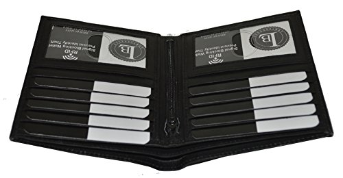 RFID HIPSTER WALLET WITH 2 ID WINDOWS By Leatherboss3