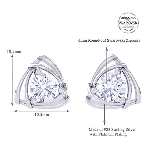 Clara Made with Swarovski Zirconia BIS Hallmarked 92.5 Sterling Silver Platinum Plated Ashley Solitaire Earring Gift For… - Image 4