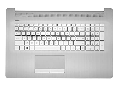 Replacement For Hp Laptop 17-By 17-Ca 17T-By 17Z-Ca Upper Case Palmrest Touchpad Us Non-Backlight Keyboard Assembly With Odd L92785-001 Natural Silver #TOP3