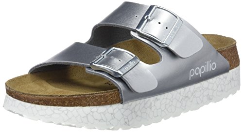 Papillio by Birkenstock Arizona, Sandali a Punta Aperta, Grigio (Monochrome Marble Silver Monochrome Marble Silver), 35 EU