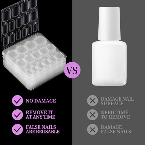 Teenitor TNN-0-27 600Pcs Press On Nail Adhesive Tabs, 15 Sizes Of Nail Stickers thumb #5