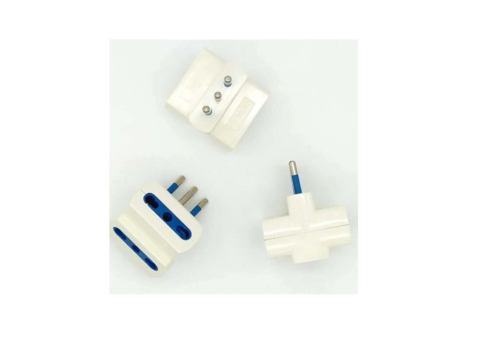 Set 3 spina tripla spina piccola 10A prese bivalenti 10 / 16A bianca 1500W marchio CE