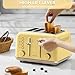 BUYDEEM DT640 Retro 4 Slice Toaster, 7 Shade Settings, Extra Wide 1.5'' Slots, Stainless Steel Toaster with Bagel Muffin Defrost Reheat Function, Yellow