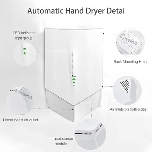 Sèche-mains électrique 1500 W haut de gamme bidirectionnel - 3
