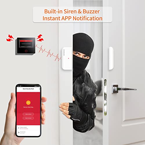 Staniot Home Security System Basic Kit For Apartment, Secpanel 5 Wireless Alarm System Kit, Ips Touch Screen Panel, Door Sensor, Remote Control, High Decibel Siren For Home Security, Work With Alexa #TOP3