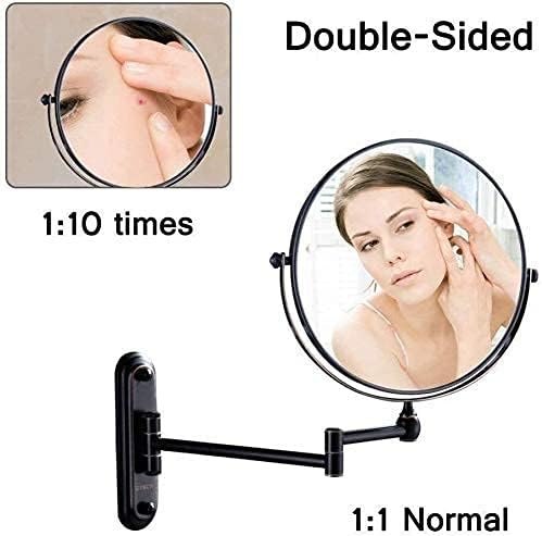 メイクアップミラー 壁取り付け 折りたたみ 浴室 シェービング 伸縮可能 円形 両面 ビューティーミラー ギフト
