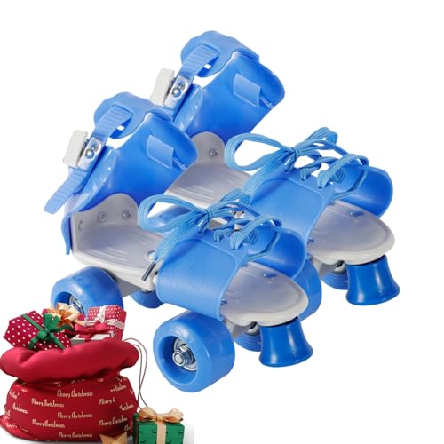 Patines de ruedas para niños – 28 – 36 ajustables | Patines cuádruples ajustables con doble botonadura 4 N, fáciles de llevar, PVC + PP, ideales para principiantes, actividades de ocio al aire libre |