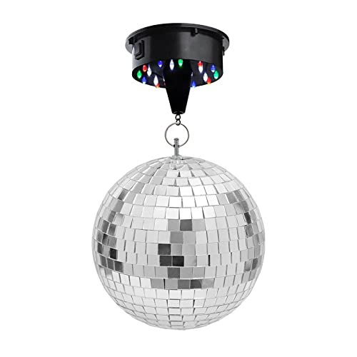 Tongina Sound Control 18 LED Lights, Glass Rotating Mirror Disco Ball Motor, Mirror Reflection Ball Hanging for Disco DJ Party Light
