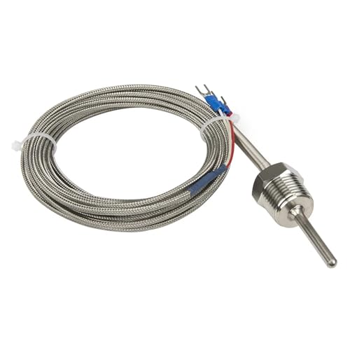 Sensor RTD PT100 con cable de metal de 5m que garantiza mediciones estables y duraderas
