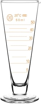 50ML Glass Conical Measures Beaker Graduated Measuring Cup With Spout Mouth Measuring Cylinder Lab Liquid Dispenser