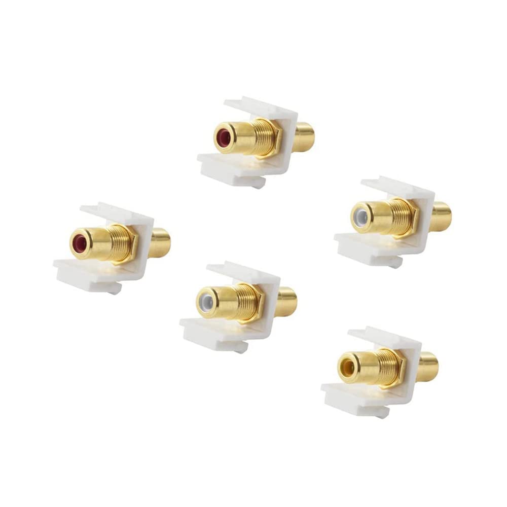 Placcato oro RCA Keystone Jack Insert Connector Femmina Snap in Adapter for Wall Plate