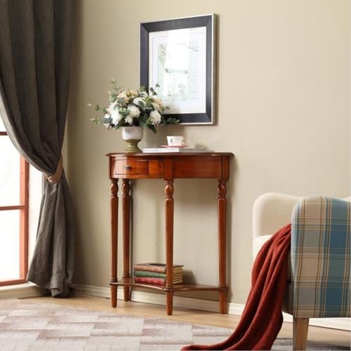 Consola de madera moderna para pasillo estrecho y mesa de entrada de lujo 6