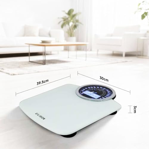 Image of EILISON 2-in-1 Digital & Analog Bathroom Scale, 400 lbs, Large Display