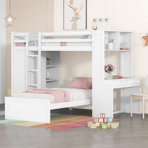 Mera Twin Size Loft Bed (White)