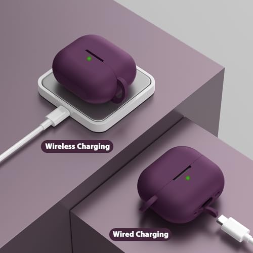 Image of Case Compatible with Apple Airpods 4 - VISOOM Airpods 4 Cases 2024 Cover Women Anti-Drop Silicone iPods 4 Earbuds Wireless Accessorie Charging Cases Girl Bling Keychain for Airpod iPods 4th Gen
