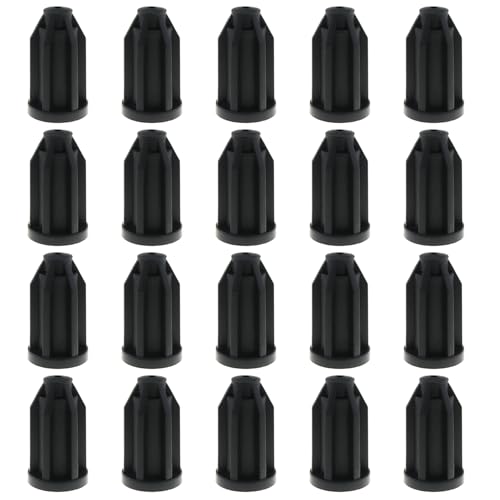 LUORNG 20PCS 11.5mm Hole Diameter Black Universal Wheel Lever Sleeve Plastic Caster Sleeve Round Insert Cap for Chair Table Bookshelves Filing Cabinet