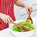 MYRAINBOW Salad Tongs, Wooden Spoons, Salad Tongs for Serving, 10-inch Serving Utensils Set Salad Servers Set Kitchen Cooking Utensil (Natural Wood)