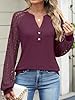 ANRABESS Womens Lace Long Sleeve Shirts V Neck Hen... #2