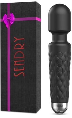Female Vibrator, G-Spot & Sex Toy, 20 Modes & 8 Speeds Wand Massager, Quiet, Waterproof, USB Rechargeable, Hand-Held Cordless Sex Toys Vibrator for Her Pleasure, Female Adult Toy (Black)