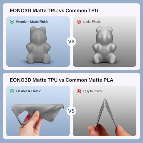 Image of Matte TPU Filament 1.75mm, 1kg - Shore 95A Flexible & Durable TPU, Matte Gray, Low-Gloss Matte Finish, Minimal Layer Lines, for Phone Cases, Wearables & Functional Parts