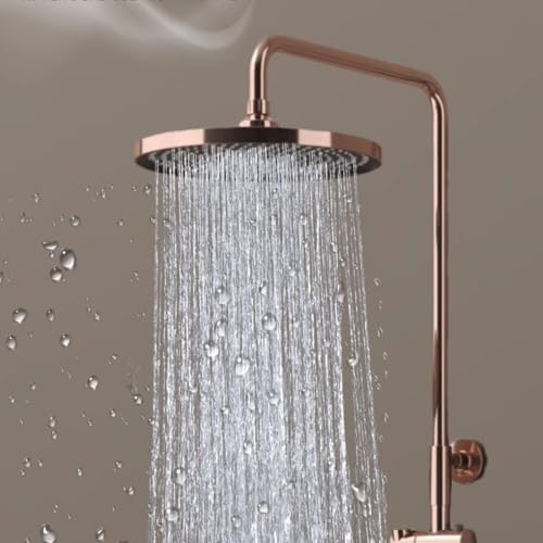Kit de douche de pluie en or brossé avec mitigeur et douchette à 3 modes