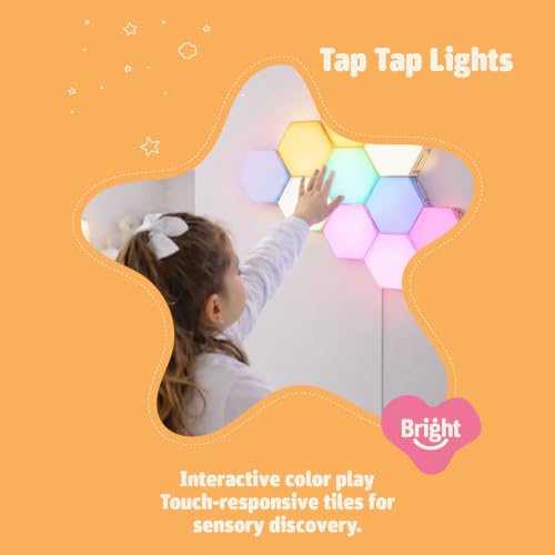 Image of Bright Autism Tap-Tap Touch Sensory Lights, Dimmable 10-Piece Set for Kids