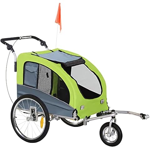 PawHut Dog Bicycle Trailer with 360° Rotation Cover