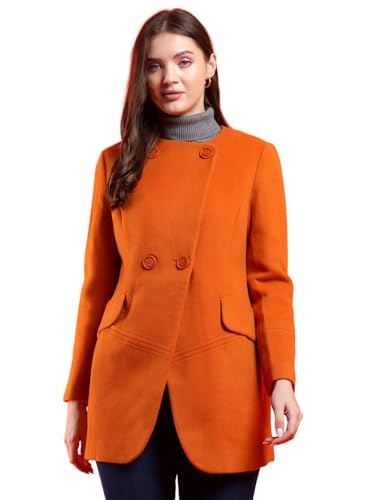 Image of KOTTY Womens Cotton Blend Standard Length Elegant Style Coat - Classic Style with Modern Detailing
