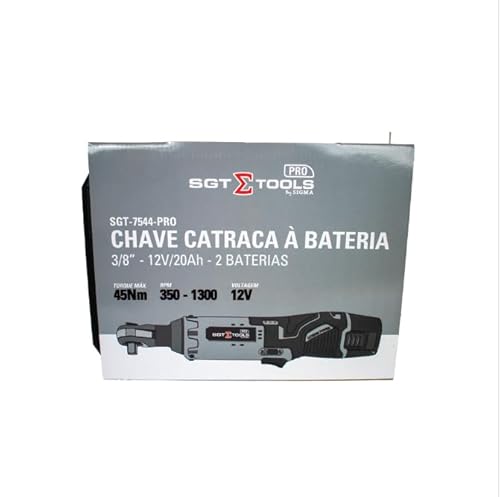SGT-7544 – PRO – CHAVE CATRACA À BATERIA 3/8″ – 12V/20AH – 2 BATERIAS