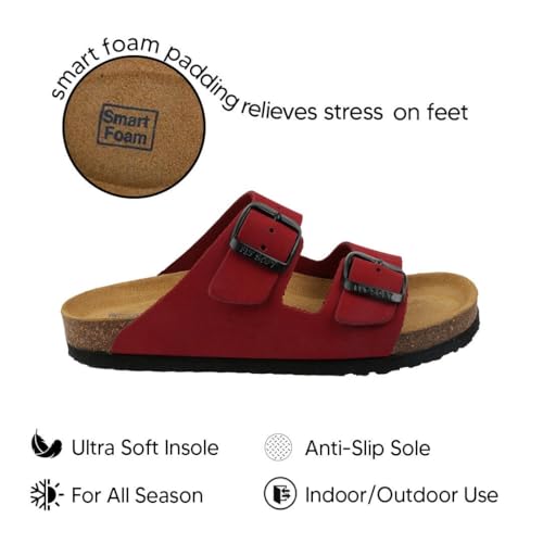 Image of Kids' 100% Genuine Leather Sandals - Comfortable Smart Foam Footbed, Adjustable Straps, Durable Non-Slip Sole and Stylish