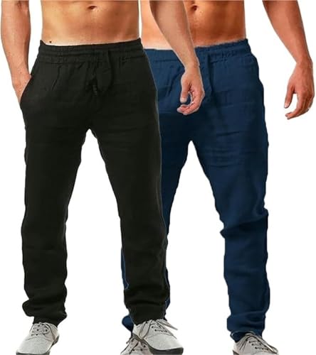 Pantalon léger d'été homme ample en lin pour vos vacances et moments de loisirs