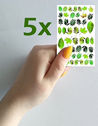 Nail Stickers Decal Transfers (6 Sheets) Flonznail Summer Green Leaves Vintage Watercolor Illustration #TOP3