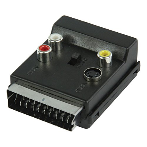 Valueline VLVP31903B – Adaptador conmutable SCART macho a SCART hembra con conectores RCA Phono y conector Super Video Valueline VLVP31903B – Adaptador conmutable SCART macho a SCART hembra con conectores RCA Phono y conector Super Video