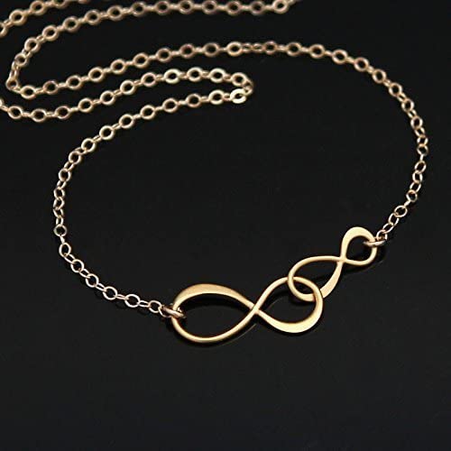 A Charmed Impression • The Love Between a Father & Daughter is Forever • Double Infinity Necklace • 14k Gold • Christmas Birthday Wedding Gift for Her3