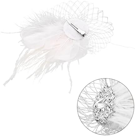 Yolev Fascinators Hat Veil Vintage Fascinator Mesh Lace Headband Art Deco Party Accessory Peacock Feather Alligator Clip Tea Party Headwear with Veil Cocktail Tea Party Headwear Black
