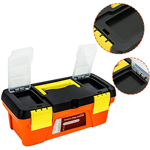 Magdurnus Plastic Tool Box,Portable Tray Toolbox Storage,Hardware Organizer For Home,Craftsman And Garage,Tough Case With Handle And Locking (10Inch) #TOP3