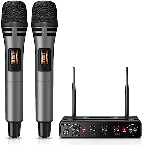 TONOR TW350 Wireless Microphones for Singing,UHF Handheld Dynamic...