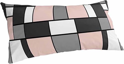 Fundas de almohada de tamaño King, color rosa rubor, negro, fundas de almohada suaves decorativas para sofá de cuerpo largo, con cierre de sobre,