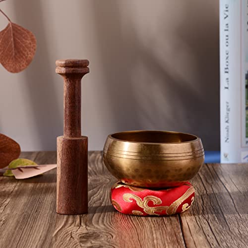 Baugger Sino tibetano,Conjunto de tigela de canto tibetano com tigela de som de metal artesanal de 8